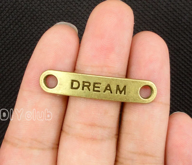 

50pcs-Antique Bronze Tone Dream Connector Charms 37x8mm