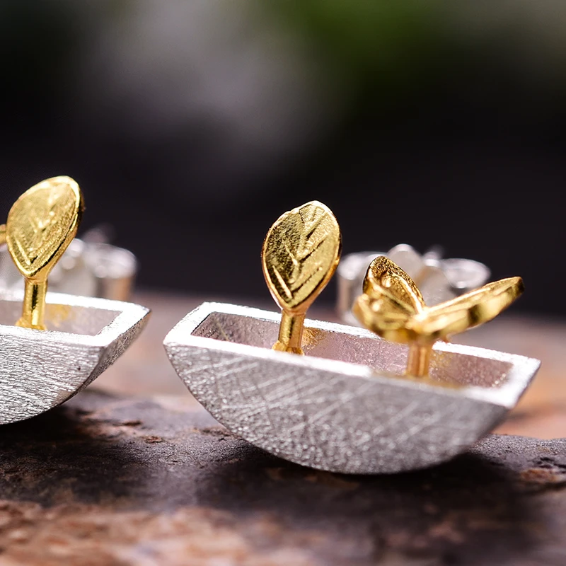 Lotus Fun Moment реального 925 пробы серебро Природный Стиль Творческий Модные украшения