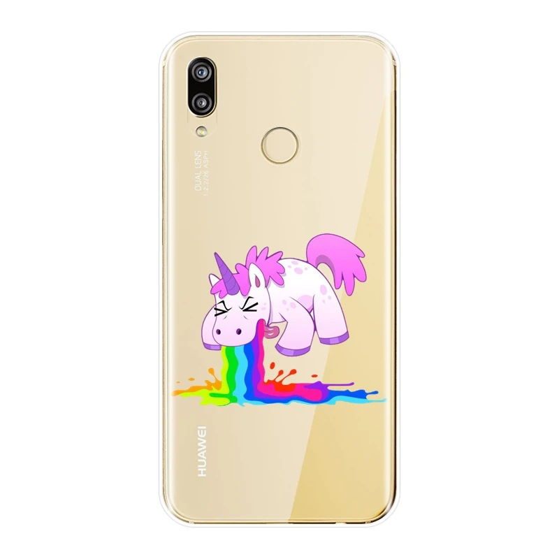Cute Kawaii Unicorn Silicone Phone Case For Huawei P10 P20 P8 P9 Lite 2017 Pro Plus P Smart Mini Soft Back Cover | Мобильные