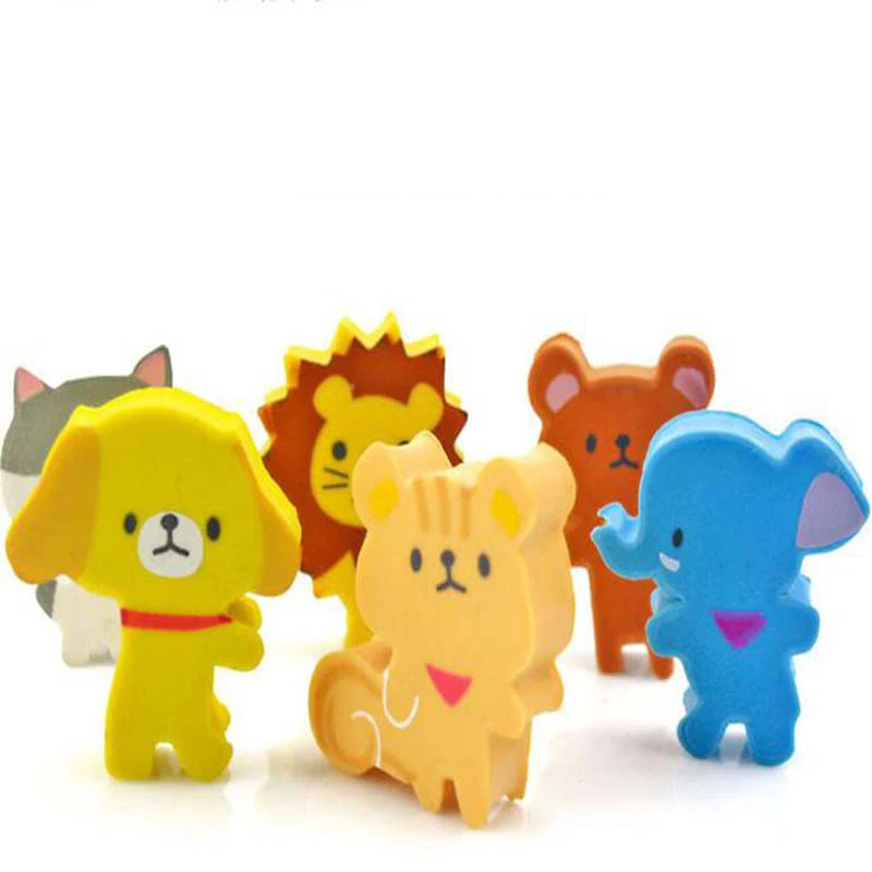 2 шт. мультфильм животных слон игрушка Ластики Дети Творческий лев собака