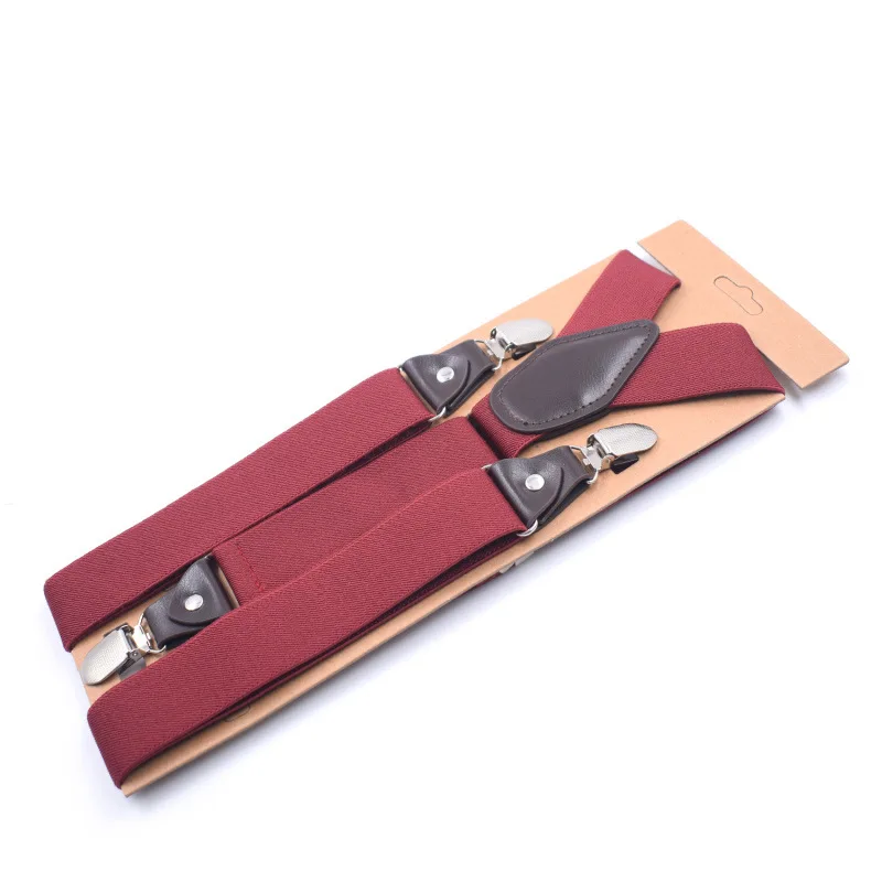 

European fashion adult 3 clip adjustable men's suspenders FY18102501