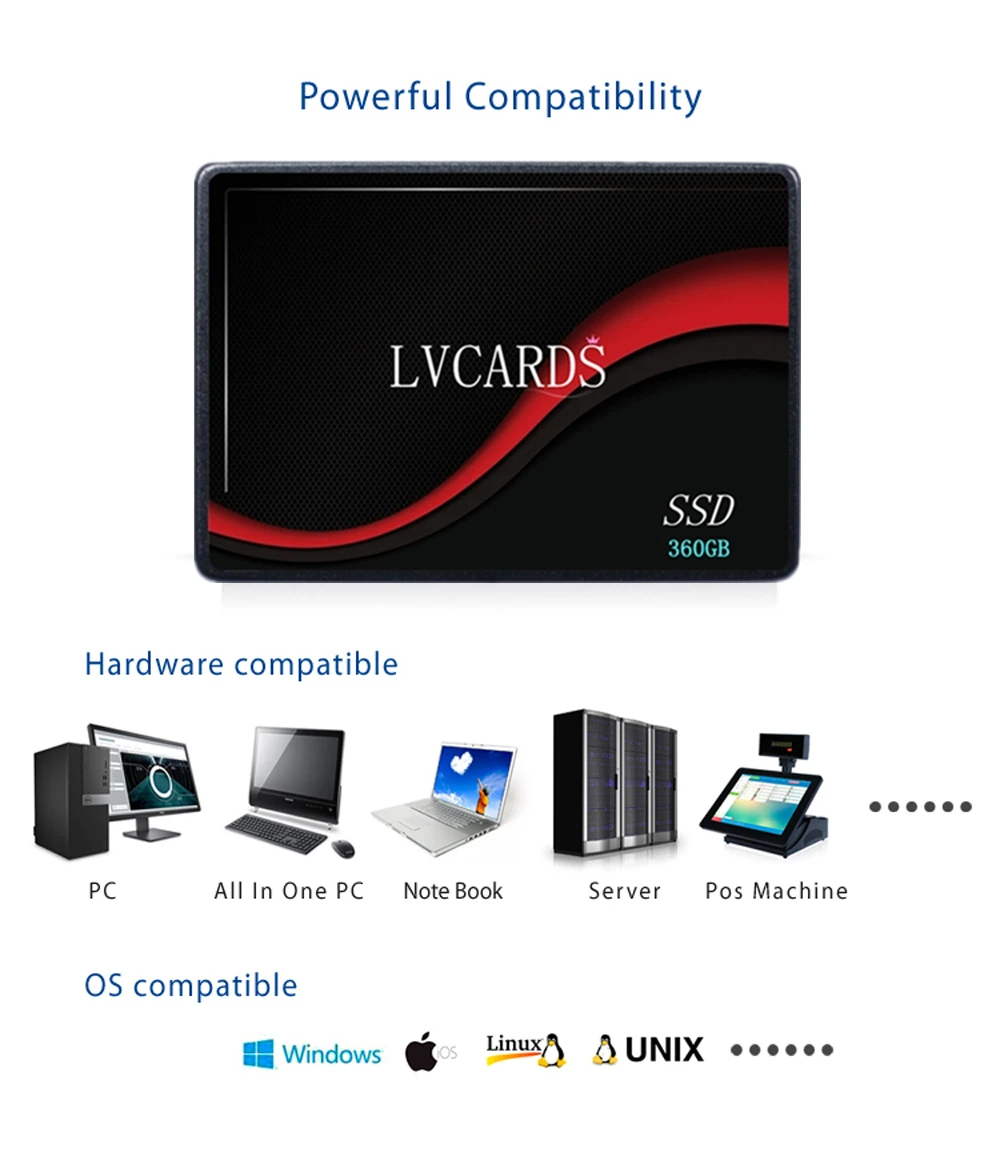 LVCARDS SSD SATA III 2,5 дюймов 60 ГБ 120 г 240 ГБ 480 г жесткий диск HD HDD 720 ГБ 1 ТБ SSD диск Прямая поставка с завода LV8