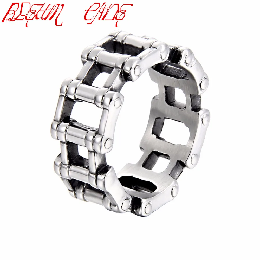 

Punk Stainless Steel Motorcycle Chain Bicycle Chain Ring Motor Biker Men Ring For Men Jewelry