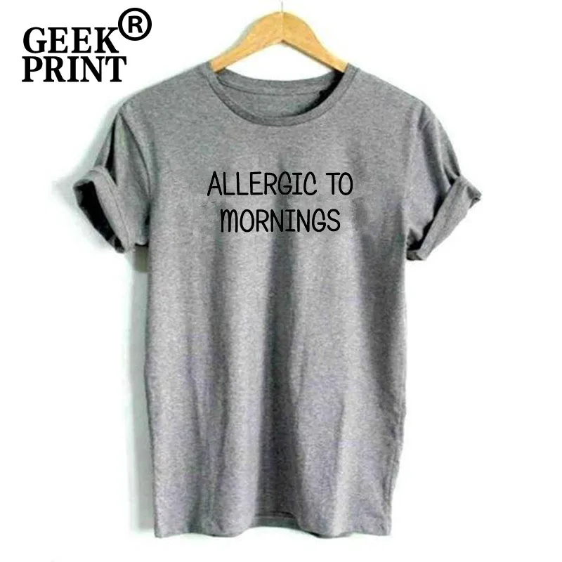 Женские топы с аллергией на Утренники Забавные футболки принтом женские