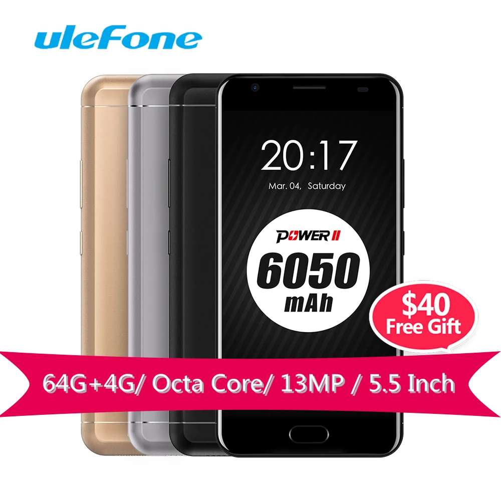 Ulefone Мощность 2 смартфон mt6750t Восьмиядерный 1.5 ГГц 64 г Встроенная память 4