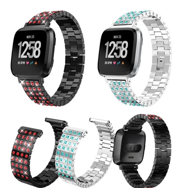 

Replacement Luxury Crystal Stainless Steel Strap Wrist Band Bracelet For Fitbit Versa/Versa Lite Watch Band