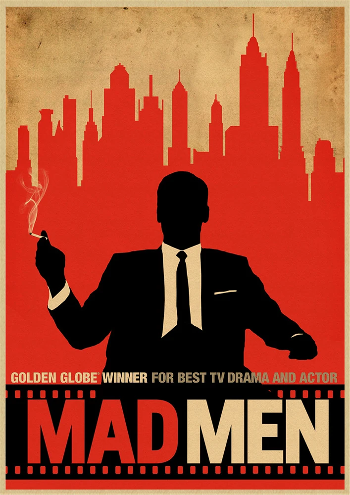 Mad men классический фильм крафт-бумага Ретро стиль декоративная печать на крафтовой бумаге настенная живопись наклейки для дома плакаты