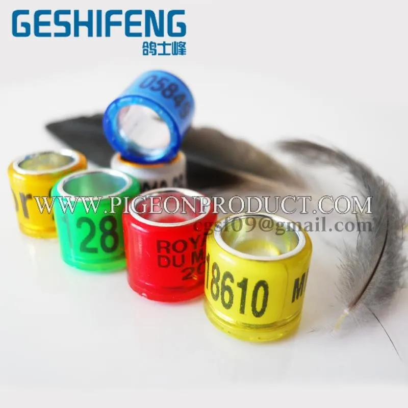 Персонализированное алюминиевое и пластиковое кольцо для птиц голубиных гонок