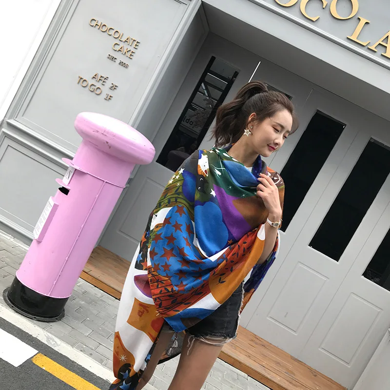 2019 длинный шелковый шарф для женщин новый дизайн пляжное одеяло шаль одежда