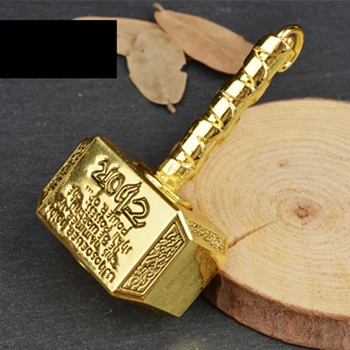 1 шт. Wiitin Thors Battle Hammer Fiesta Hand Spinner Сделано из металла, могучий Mjolnir брелок игрушка-античная латунь - Цвет: gold