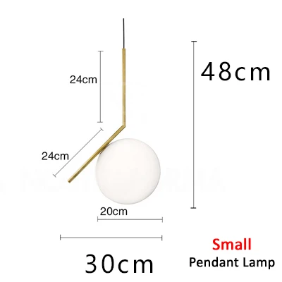 Small Pendant lamp Современный стиль, для спальни, гостиной, ресторана, подвесной светильник, светильники, скандинавские украшения одежды, стеклянный шар, обеденный подвесной светильник - Цвет корпуса: Small Pendant lamp