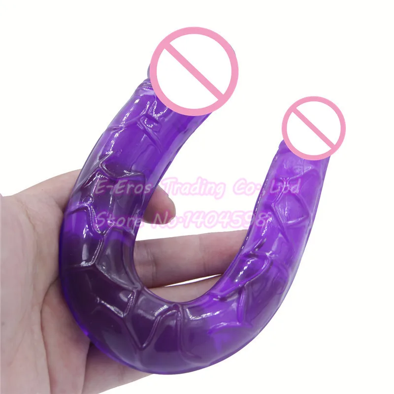 Новые товары для секса двойной фаллоимитатор гибкий мягкий желеобразный Вагина