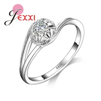 925 sterling silver wedding rings for women charms twist ring round white stone bridal engagement jewelry drop shipping