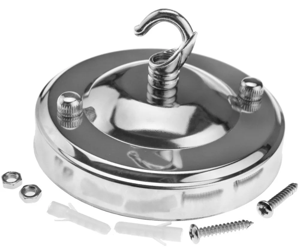 Винтажная хромированная потолочная роза подвесной светильник с крючком и