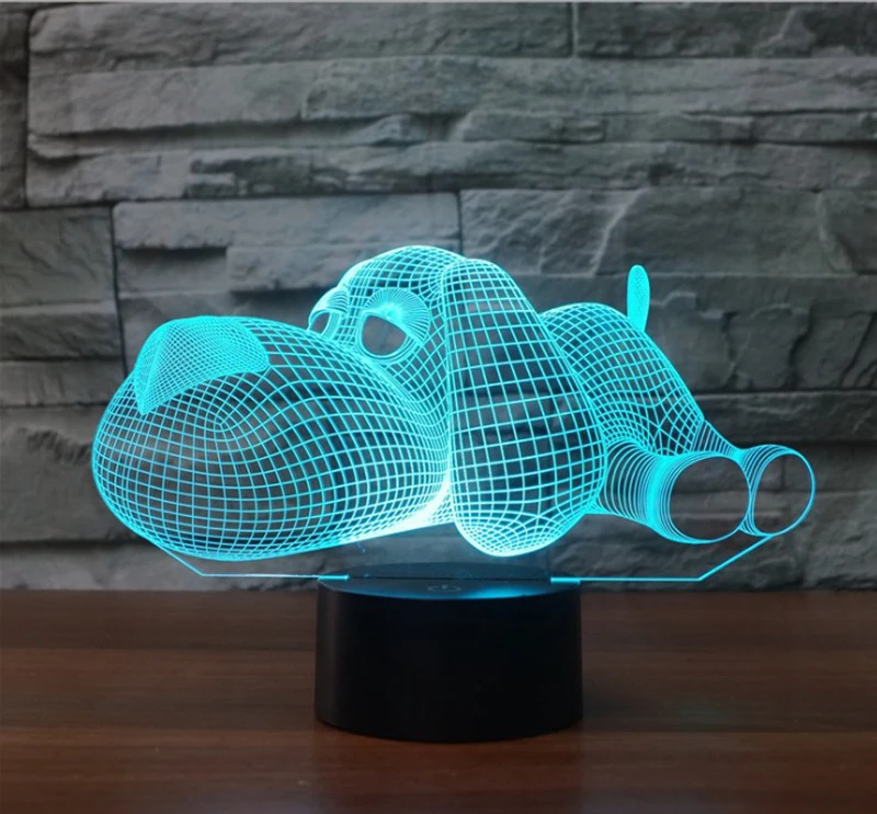 

New dog 3D multi-color touch charging remote control gradient gift decoration