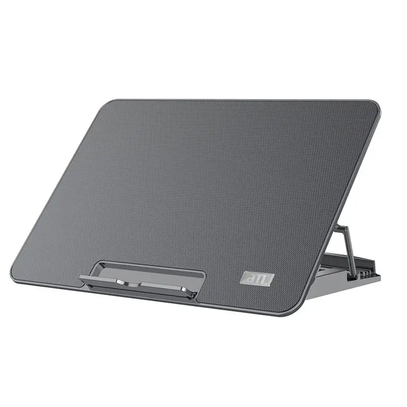 Black Adjustable Folding Laptop Stand For Macbook Lenovo Dell HP Asus Portable Notebook Holder 2 USB Ports Six Fan Cooling Pad Bracket - Цвет: Black