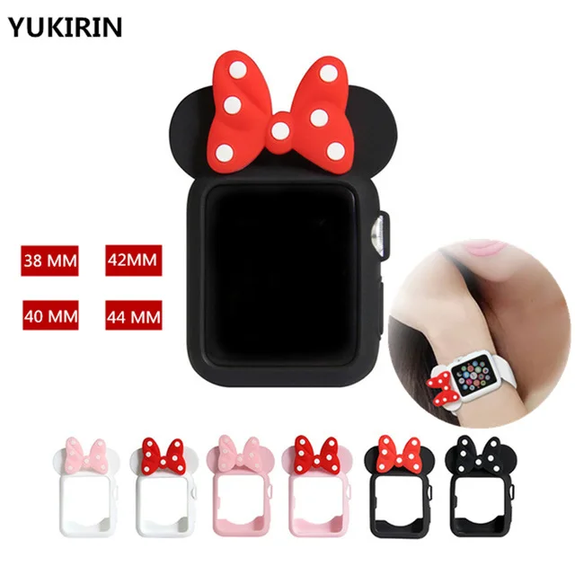 YUKIRIN Dot мягкий силиконовый защитный чехол для Apple Watch Series 4 3 2 1 Band iWatch 38 42 40 44 мм дизайн с героями мультфильмов для детей с Минни