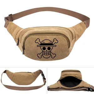 Anime Law Skull  Canvas Waist Pack Bag Pouch Belt Travel Hip Casual Fanny Bag Money Phone Belt Bag in India