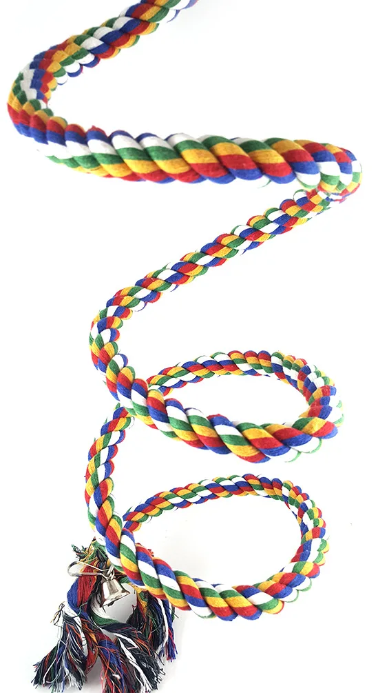 Плетеный попугая веревка для жевания волнистый Попугайчик колокол окунь катушки