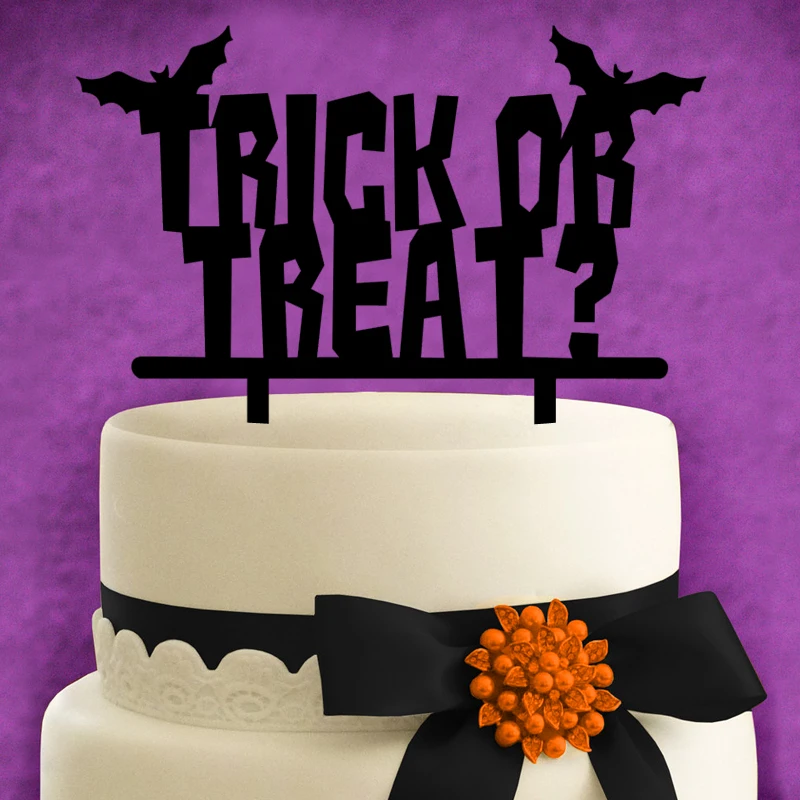 Акрил трюк или лечения bat торт Топпер для Хэллоуина праздничное Нарядное