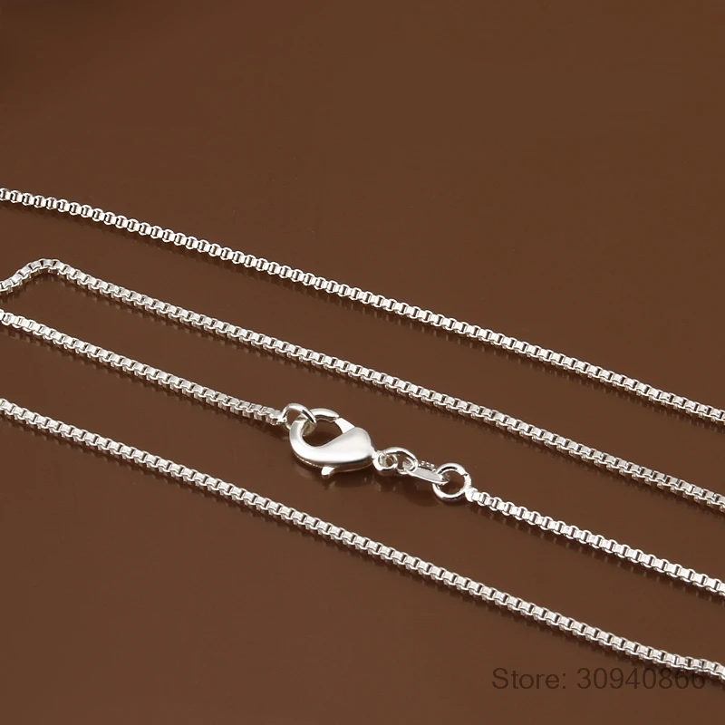 100% натуральная 925 стерлингового серебра коробка цепи ожерелье для мужчин и