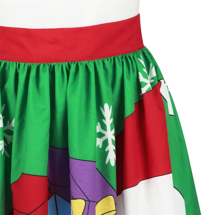 VOGRACE 2017 новейшая Рождественская Женская юбка пачка Санта Клауса длиной до колена