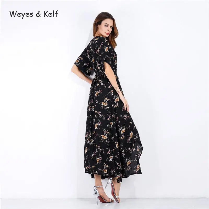 Weyes &amp Kelf пляжный отдых с короткими рукавами платье цветочным принтом для женщин