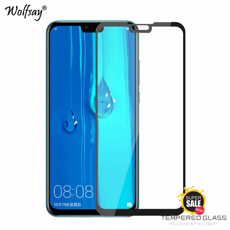 2 шт. полное клеевое покрытие для Huawei Y9 2019 защита экрана закаленное стекло