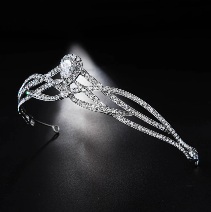 Cristal Tiara повязка на голову Casamento Da Coroa Cocar para As muheres Moda Acessorios Cabelo Nupcial Borda | Украшения и