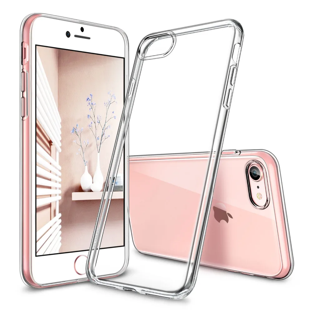 Чехол для iPhone 8/8 Plus, ESR Мягкий ТПУ бампер прозрачный чехол 0,8 мм ультра тонкий светильник Желейный чехол Чехол для iPhone8/8 Plus/7/7 P