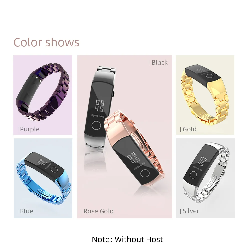 Ремешок для Huawei Honor Band 5, умный браслет из нержавеющей стали, металлический браслет, совместимый с honor Band 4 Correa