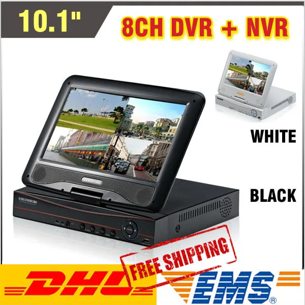 CCTV 8ch DVR 10.1 &quotЖК дисплей HVR все в одном 8 канальный Регистраторы H.264 Full D1 HDMI Выход