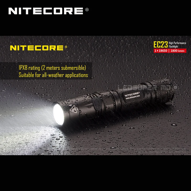 1800 люмен Nitecore EC23 CREE XHP35 HD E2 светодиодный высокопроизводительный фонарик с батареей(IMR18650 2500mAh 35A