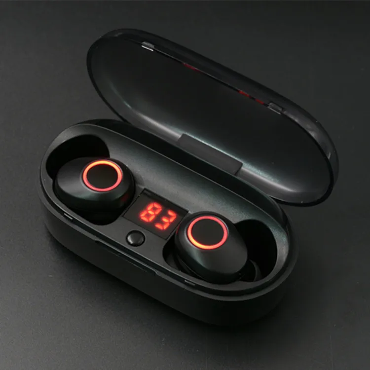 Черный J29 tws Bluetooth 5,0 водонепроницаемые наушники мини беспроводные наушники HIFI 3D стерео с микрофоном с зарядным устройством - Цвет: Черный