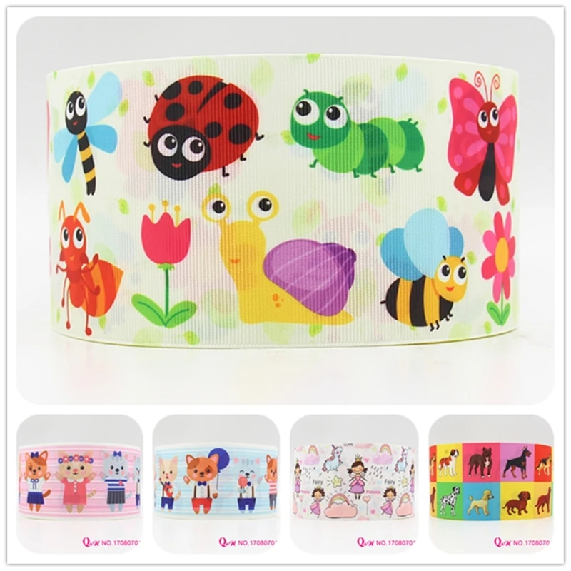 Q &amp N лента 3 дюйма 75 мм милые животные печатная корсажная тесьма 50 ярдов/рулон для