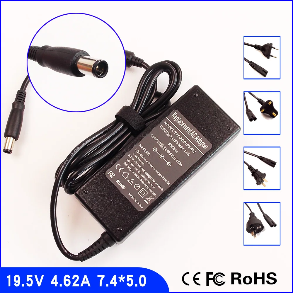 

19.5V 4.62A Laptop Ac Adapter Charger for Dell Vostro P10G P10G001 P13E P13E001 P24F001 P27F P27F001 P32G P13S P13S001 P16F P24F