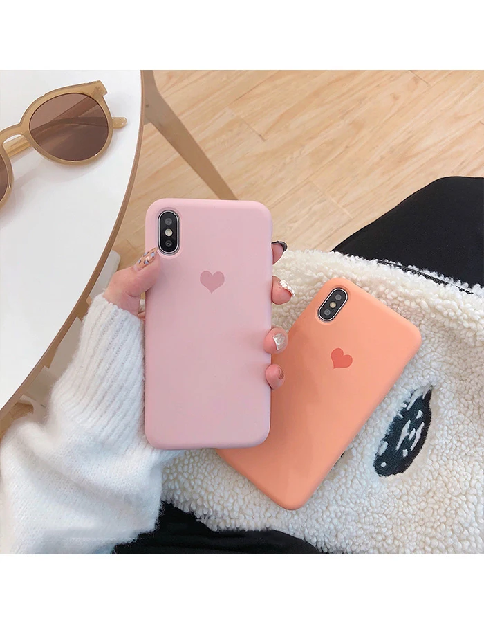 GlamPhone чехол простой сплошной цвет Любовь Сердце чехол для телефона для iPhone X XS Max XR Мягкий силиконовый чехол для iPhone 7 8 6 6s Plus чехол