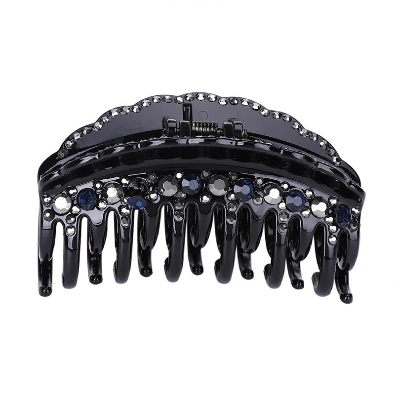 Navy Blue AWAYTR Модные Стразы зажим для волос заколка со стразами Для женщин женский день повязка на голову для девочек большой коготь волос аксессуары для волос Головные уборы повязка на голову - Цвет: Navy Blue