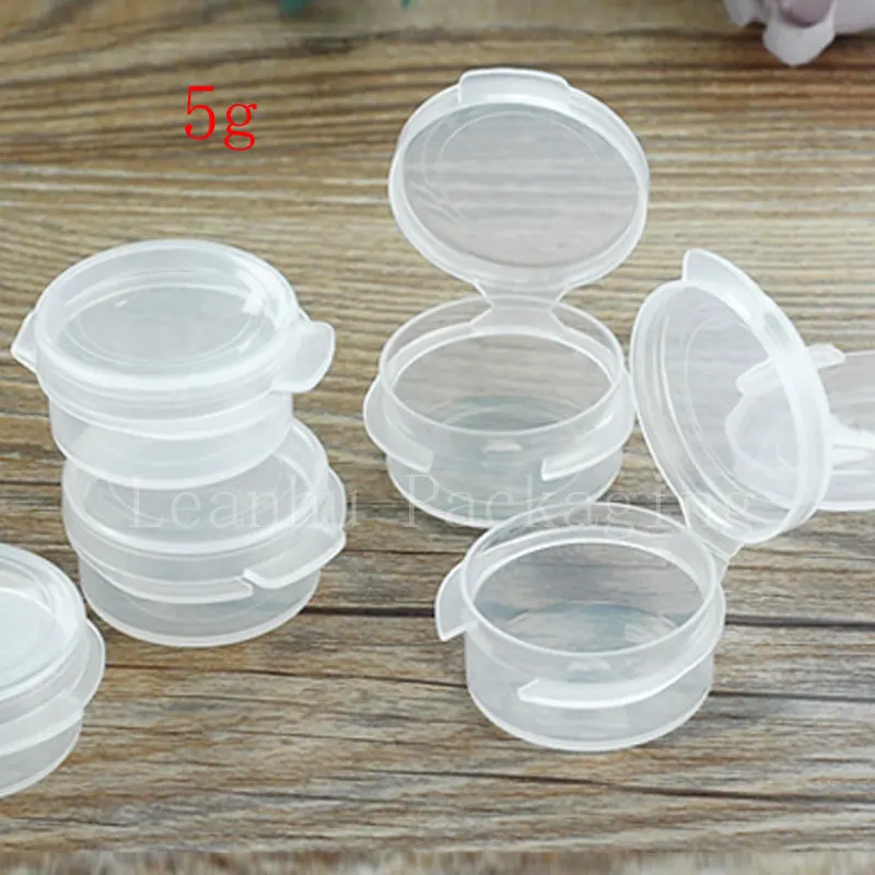 

5g X 100 Empty Cream Container With Button, Small Skin Care Cream Jar , Ointment Sample Plastic Container ,Mini Medicine Box