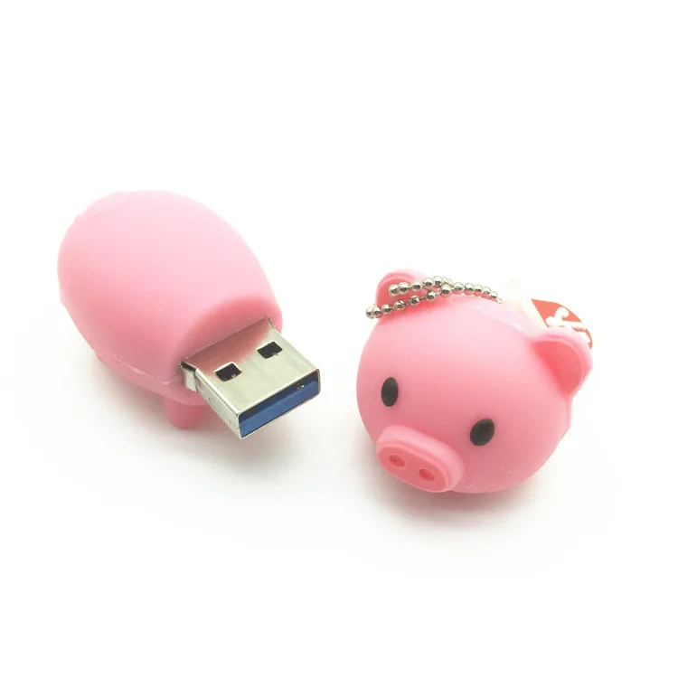 Высокоскоростной флеш накопитель USB 3 0 в виде мультяшного розового свиньи 4 гб 8 16