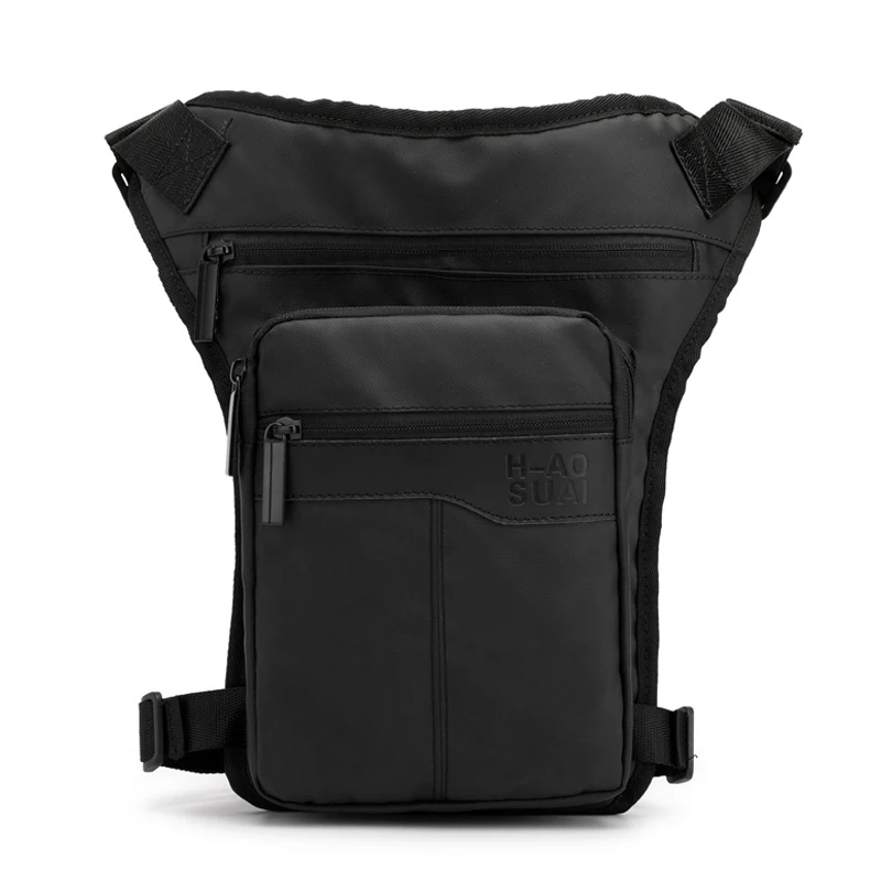Black Leg Bag Мотоциклетная прямая Мужская набедренная сумка, поясная сумка для верховой езды, дорожная сумка через плечо, нейлоновая поясная сумка, мужская сумка с карманами - Цвет: Black Leg Bag