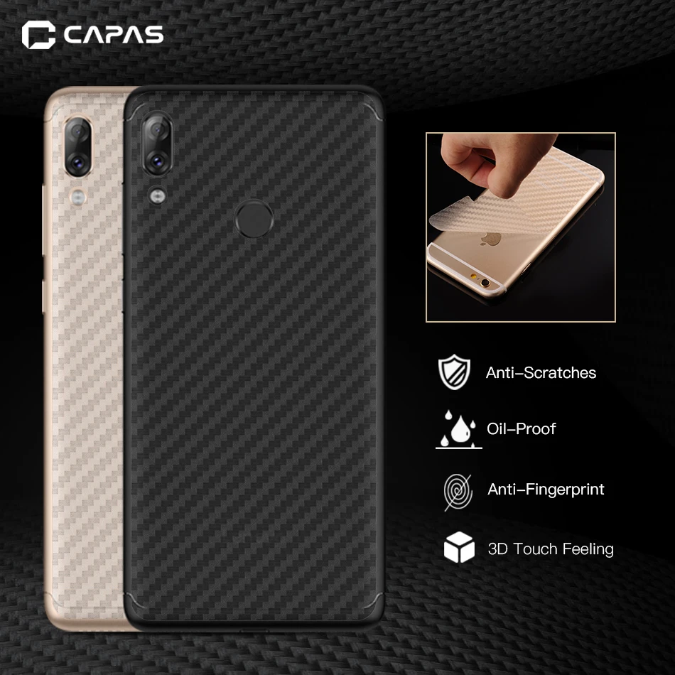 3 шт. для Lenovo K5 Pro углеродное волокно зернистая задняя пленка 3D Прозрачная