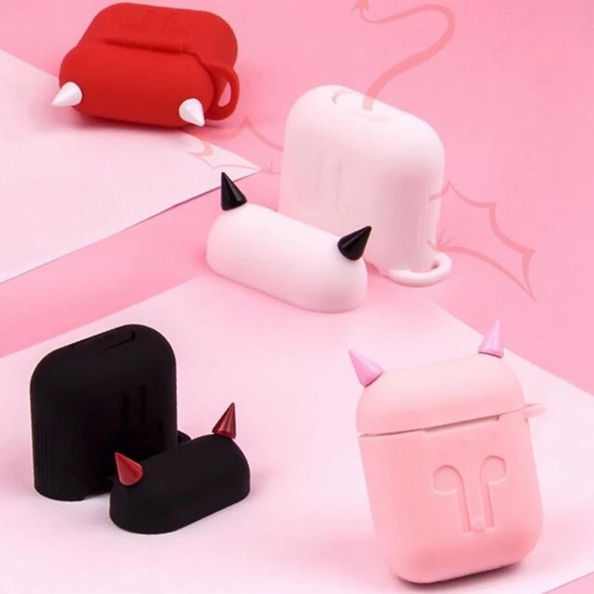 Маленький демон Мягкий силиконовый чехол для Apple Airpods гарнитура Чехлы