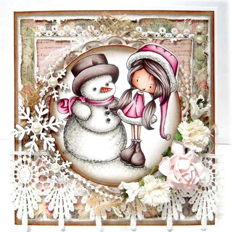 Рождественская Снежинка металлический Трафаретный вырубной штамп штампа набор