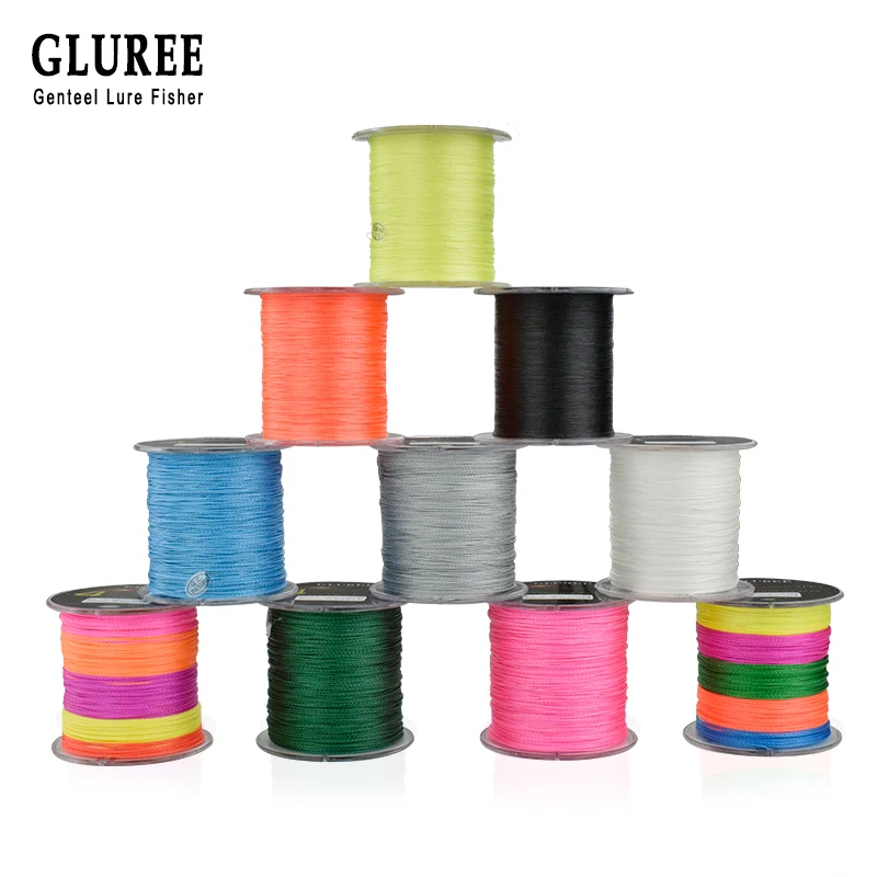 GLUREE 100 м/109 ярдов 8 стендов PE леска плетеная 100% многонитевая супер прочная