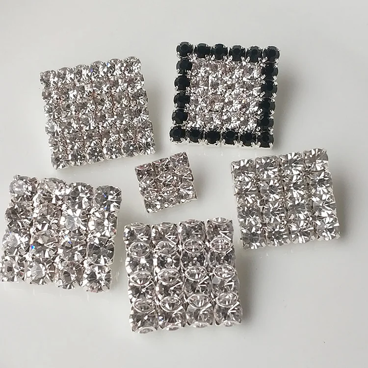DIY high quality bling-bling square Rhinestone Button snowflake pattern Coat button | Дом и сад