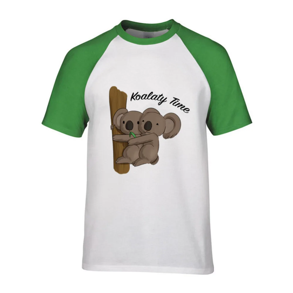 2018 Новый дизайн Мужская футболка Koala Time крутые футболки с принтом вырез лодочкой
