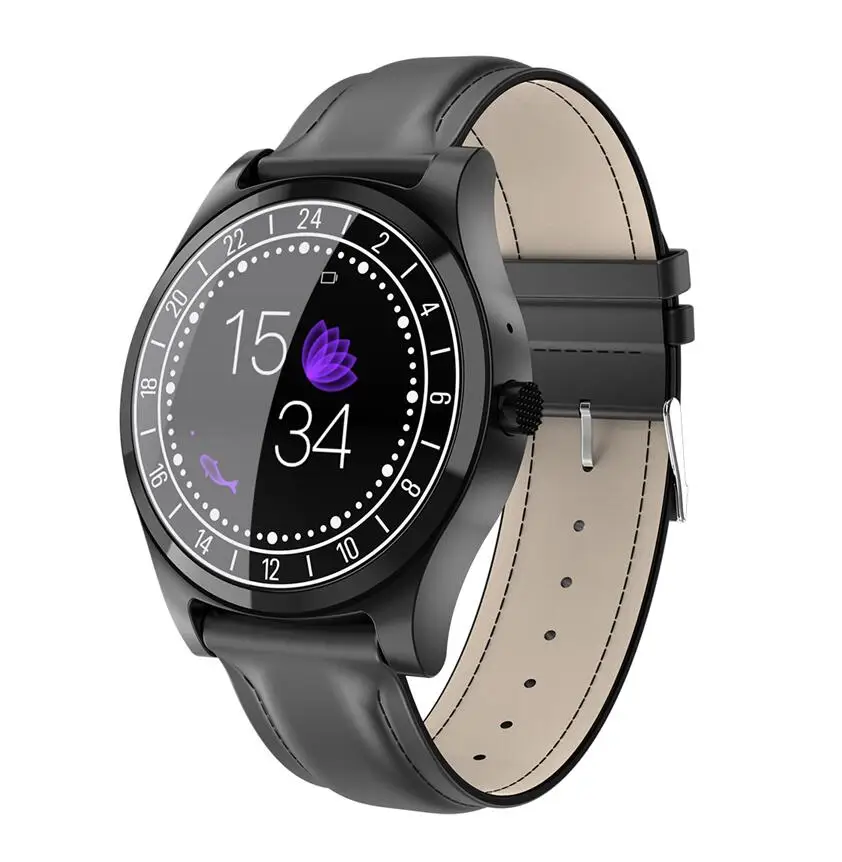 black leather JRGK новейшие DT19 Bluetooth умные часы мужские металлические наручные часы с циферблатом пульсометр кровяное давление спорт фитнес трекер умные часы - Цвет: black leather