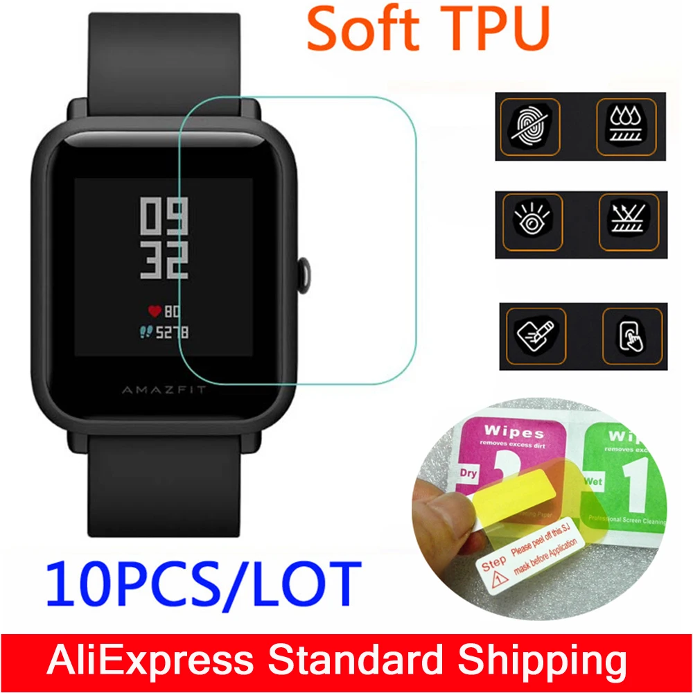 10 шт. в упаковке оптовая продажа для Xiaomi Huami Amazfit bip lite защита экрана мягкий ультра