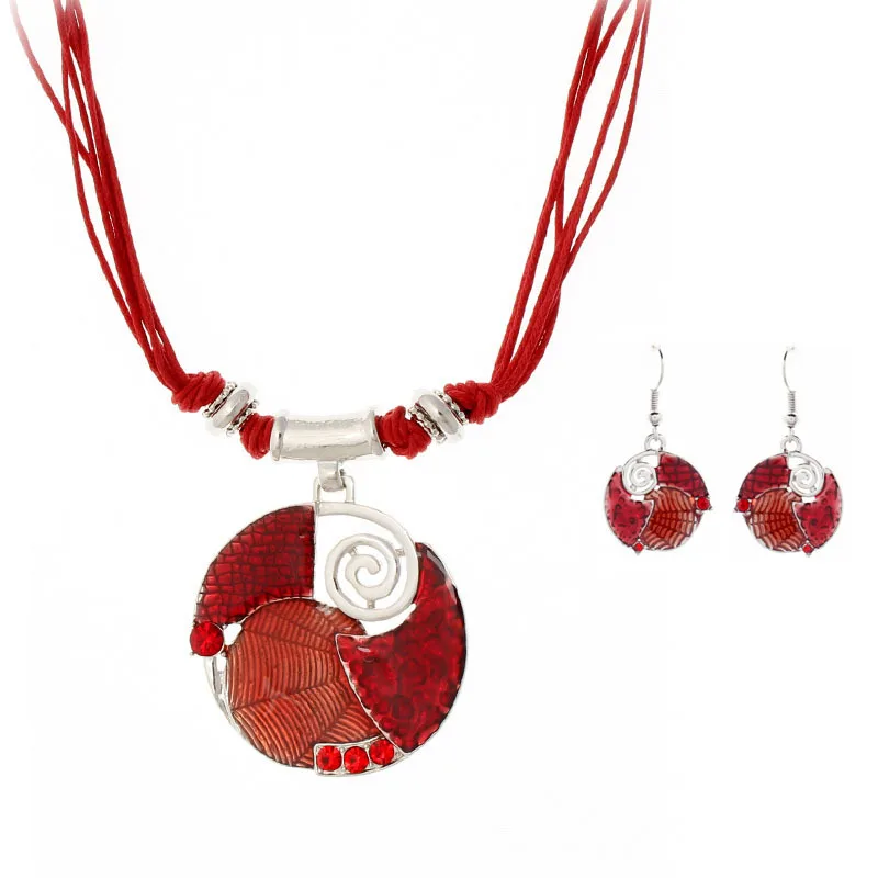 Классический Топ качество круглый эмаль чокер шнуры ожерелья и серьги набор